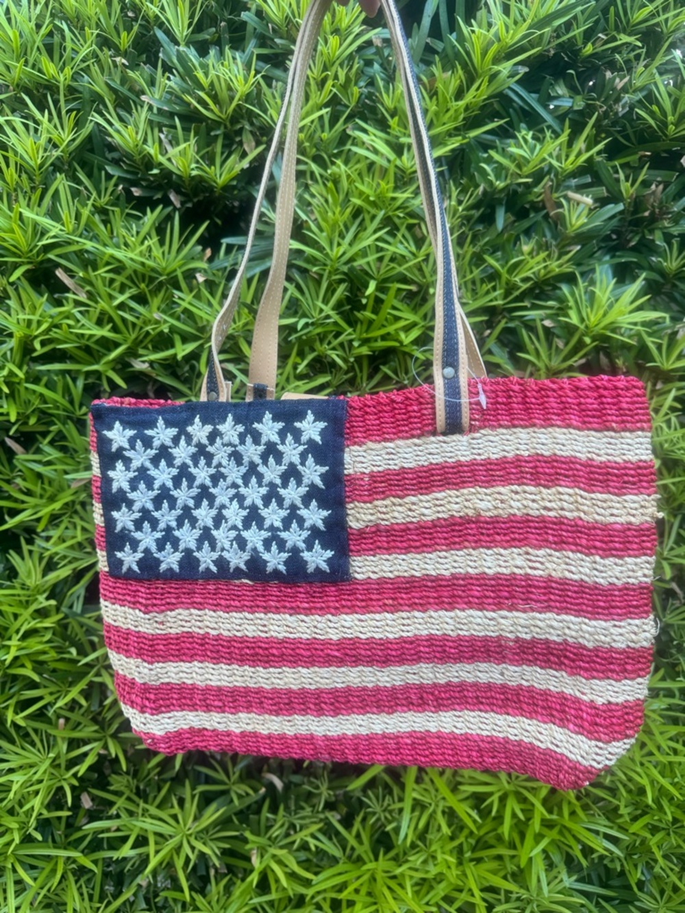 Amanda Smith Red, White & Blue Woven Flag Tote